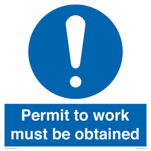 Permit to work must be obtained